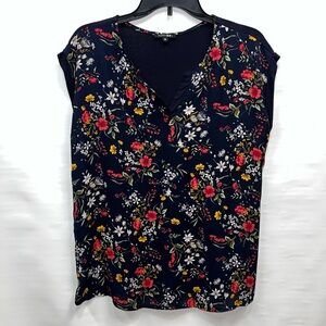 Papermoon Floral Blouse - Navy, Red, Yellow